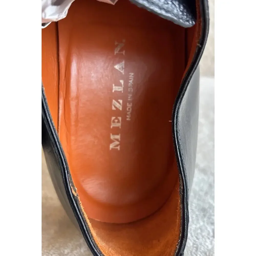 Mezlan Deerskin Ghillie Derby Shoes Black Men Size 11 M (S20069)